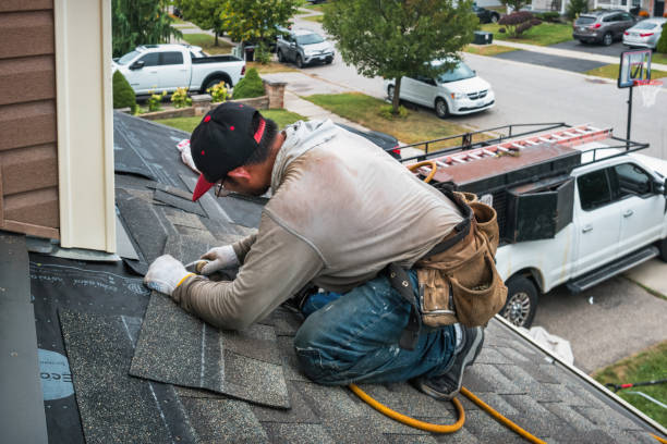 Professional Gutter Installation technician working in Summit, NJ